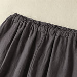 Buddha Stones Summer Casual Drawstring Solid Linen Ankle Pants Women's Wide Leg Pants With Pocket