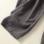 Buddha Stones Summer Casual Drawstring Solid Linen Ankle Pants Women's Wide Leg Pants With Pocket