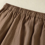 Buddha Stones Summer Casual Drawstring Solid Linen Ankle Pants Women's Wide Leg Pants With Pocket