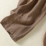 Buddha Stones Summer Casual Drawstring Solid Linen Ankle Pants Women's Wide Leg Pants With Pocket