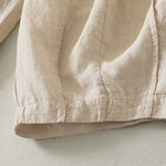Buddha Stones Summer Casual Simple Drawstring Solid Cotton Linen Cropped Pants Women's Harem Pants With Pocket