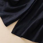 Buddha Stones Summer Casual Elegant Button-Up Solid  Ankle Pants Women's Wide Leg Pants With Pocket