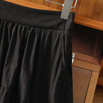 Buddha Stones Summer Casual Boho Solid Line Women's Skirts With Pockets