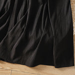 Buddha Stones Summer Casual Boho Solid Line Women's Skirts With Pockets