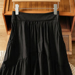 Buddha Stones Summer Casual Boho Solid Line Women's Skirts With Pockets