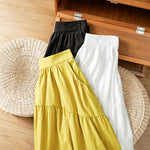 Buddha Stones Summer Casual Boho Solid Line Women's Skirts With Pockets