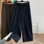 Buddha Stones Spring Casual Minimalist Drawstring Solid Long Pants Women's Harem Pants With Pockets