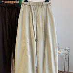 Buddha Stones Spring Casual Minimalist Drawstring Solid Long Pants Women's Harem Pants With Pockets