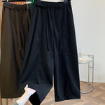 Buddha Stones Spring Casual Minimalist Drawstring Solid Long Pants Women's Harem Pants With Pockets
