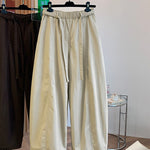 Buddha Stones Spring Casual Minimalist Drawstring Solid Long Pants Women's Harem Pants With Pockets