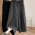 Buddha Stones Spring Casual Minimalist Drawstring Solid Long Pants Women's Harem Pants With Pockets