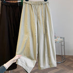 Buddha Stones Spring Casual Minimalist Drawstring Solid Long Pants Women's Harem Pants With Pockets