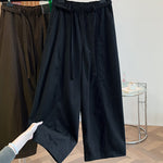 Buddha Stones Spring Casual Minimalist Drawstring Solid Long Pants Women's Harem Pants With Pockets