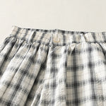 Buddha Stones Summer Casual Plaid Long Pants Women's Tapered Pants With Pockets
