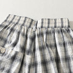 Buddha Stones Summer Casual Plaid Long Pants Women's Tapered Pants With Pockets