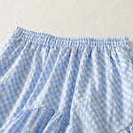 Buddha Stones Summer Casual Boho Blue Plaid Women's Skirts