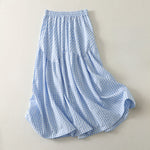 Buddha Stones Summer Casual Boho Blue Plaid Women's Skirts