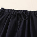 Buddha Stones Summer Casual Drawstring Solid Cropped Pants Women's Wide Leg Pants With Pocket