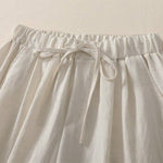 Buddha Stones Summer Casual Drawstring Solid Cropped Pants Women's Wide Leg Pants With Pocket