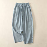 Buddha Stones Summer Casual Drawstring Solid Cropped Pants Women's Wide Leg Pants With Pocket