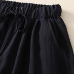 Buddha Stones Summer Casual Drawstring Solid Cropped Pants Women's Wide Leg Pants With Pocket