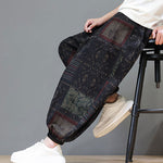 Buddha Stones Summer Boho Casual Drawstring Geometric Cropped Pants Men's Harem Pants With Pocket