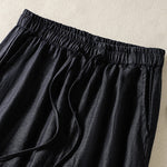 Buddha Stones Summer Casual Boho Drawstring Solid Cropped Pants Ramie Women's Harem Pants With Pockets