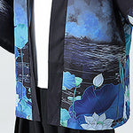 Buddha Stones Summer Casual Vintage Crane Print Men's Kimonos