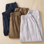 Buddha Stones Summer Casual Minimalist Solid Cropped Pants Vertical Seam Women's Harem Pants With Pockets