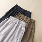 Buddha Stones Summer Casual Minimalist Solid Cropped Pants Vertical Seam Women's Harem Pants With Pockets