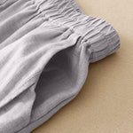 Buddha Stones Summer Casual Minimalist Solid Cropped Pants Vertical Seam Women's Harem Pants With Pockets