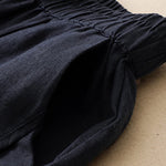 Buddha Stones Summer Casual Minimalist Solid Cropped Pants Vertical Seam Women's Harem Pants With Pockets
