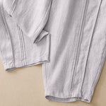 Buddha Stones Summer Casual Minimalist Solid Cropped Pants Vertical Seam Women's Harem Pants With Pockets