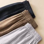 Buddha Stones Summer Casual Minimalist Solid Cropped Pants Vertical Seam Women's Harem Pants With Pockets