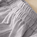 Buddha Stones Summer Casual Minimalist Solid Cropped Pants Vertical Seam Women's Harem Pants With Pockets