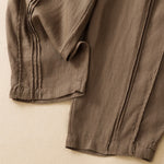 Buddha Stones Summer Casual Minimalist Solid Cropped Pants Vertical Seam Women's Harem Pants With Pockets