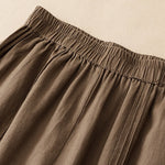Buddha Stones Summer Casual Minimalist Solid Cropped Pants Vertical Seam Women's Harem Pants With Pockets