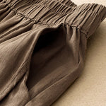 Buddha Stones Summer Casual Minimalist Solid Cropped Pants Vertical Seam Women's Harem Pants With Pockets