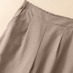 Buddha Stones Summer Minimalist Elegant Solid Cropped Pants Women's Straight Leg Pants With Pockets