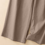 Buddha Stones Summer Minimalist Elegant Solid Cropped Pants Women's Straight Leg Pants With Pockets