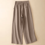 Buddha Stones Summer Minimalist Elegant Solid Cropped Pants Women's Straight Leg Pants With Pockets