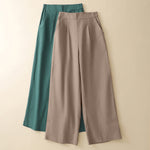 Buddha Stones Summer Minimalist Elegant Solid Cropped Pants Women's Straight Leg Pants With Pockets