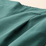 Buddha Stones Summer Minimalist Elegant Solid Cropped Pants Women's Straight Leg Pants With Pockets
