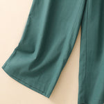 Buddha Stones Summer Minimalist Elegant Solid Cropped Pants Women's Straight Leg Pants With Pockets