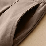 Buddha Stones Summer Minimalist Elegant Solid Cropped Pants Women's Straight Leg Pants With Pockets
