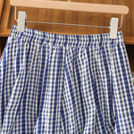 Buddha Stones Summer Casual Vintage vertical Plaid A-line Women's Skirts With Pocket