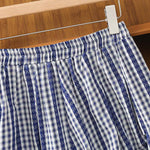 Buddha Stones Summer Casual Vintage vertical Plaid A-line Women's Skirts With Pocket