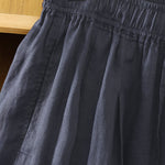 Buddha Stones Summer Casual Boho Drawstring Solid Capri Pants Women's Wide Leg Pants With Pockets