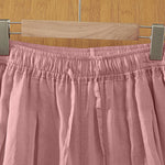 Buddha Stones Summer Casual Boho Drawstring Solid Capri Pants Women's Wide Leg Pants With Pockets