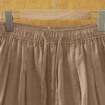 Buddha Stones Summer Casual Boho Drawstring Solid Capri Pants Women's Wide Leg Pants With Pockets